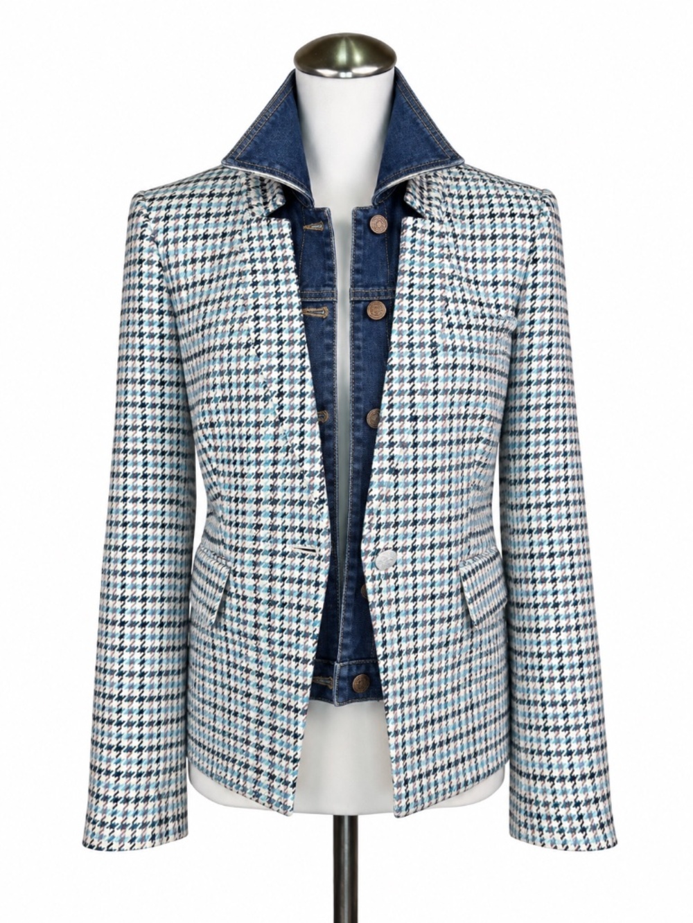 $650 Veronica Beard Farley Dickey Blazer Turquoise Multi Linen Size 4 - Picture 5 of 13